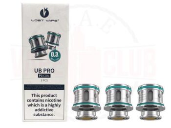 Lost Vape UB Pro Coils 3ps Buy Best Vape Shop In Dubai UB Pro P1 Coil 0.15Ω Coil resistance: 0.15ohm Mesh Coil Rate: 70-90W Available for DL UB Pro P3 Coil 0.3Ω Coil resistance: 0.3ohm Mesh Coil Rate: 60-75W