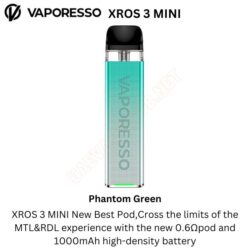 Vaporesso Xros 3 Mini Pnantom Green Pod System Kit Best Buy In Shop Dubai