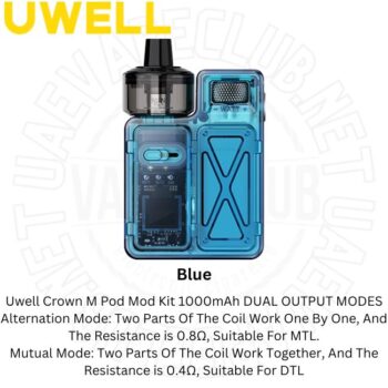 Best Uwell Crown M Vape Kit Vape Blue 35W Buy Shoping In Dubai 1000mAh Best Price In Dubai.jpg