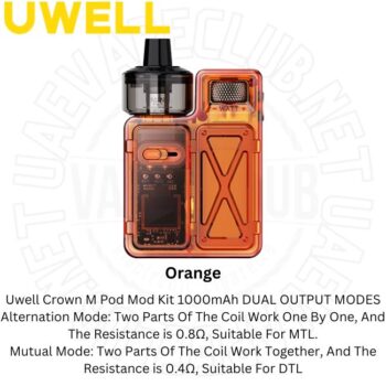 Best Uwell Crown M Vape Kit Vape Orange 35W Buy Shoping In Dubai 1000mAh Best Price In Dubai.jpg