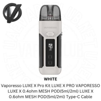 Vaporesso Luxe X Pro 40W Pod Mod Vaporesso LUXE X Pro Kit PACKAGE LIST VAPORESSO LUXE X 0.4Ω MESH POD LUXE X 0.6Ω MESH POD(5ml/2ml) Type-C Cable Reminder Card Buy Best Price Online Vape Shop In Dubai Uaevapeclub.net
