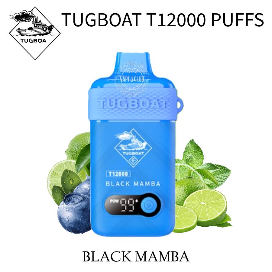 Tugboat T12000 Black Mamba Flavors Disposable Vape