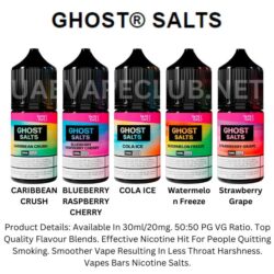 Best Ghost Salts Vapes 20mg Top Flavour Blends Effective Nicotine Hit For People Quitting Smoking Smoother Vape Resulting In Less Throat Harshness Vapes Bars Buy In Dubai Uaevapeclub.net