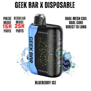 Geek Bar Pulse X 25000 Puffs Device 18ml Disposable Kits Nicotine 5.0% Battery 700mAh USB Type-C Puff Count: Regular Mode 25000+ Puffs / Pulse Mode 15000+ Puffs Buy Best Online Vape Shop In Dubai Aevapeclub.net