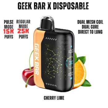 Geek Bar Pulse X 25000 Puffs Device 18ml Disposable Kits Nicotine 5.0% Battery 700mAh USB Type-C Puff Count: Regular Mode 25000+ Puffs / Pulse Mode 15000+ Puffs Buy Best Online Vape Shop In Dubai Aevapeclub.net