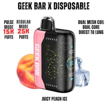 Geek Bar Pulse X 25000 Puffs Device 18ml Disposable Kits Nicotine 5.0% Battery 700mAh USB Type-C Puff Count: Regular Mode 25000+ Puffs / Pulse Mode 15000+ Puffs Buy Best Online Vape Shop In Dubai Aevapeclub.net