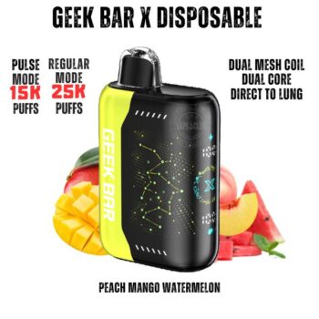 Geek Bar Pulse X 25000 Puffs Device 18ml Disposable Kits Nicotine 5.0% Battery 700mAh USB Type-C Puff Count: Regular Mode 25000+ Puffs / Pulse Mode 15000+ Puffs Buy Best Online Vape Shop In Dubai Aevapeclub.net