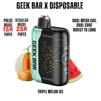 Geek Bar Pulse X 25000 Puffs Device 18ml Disposable Kits Nicotine 5.0% Battery 700mAh USB Type-C Puff Count: Regular Mode 25000+ Puffs / Pulse Mode 15000+ Puffs Buy Best Online Vape Shop In Dubai Aevapeclub.net