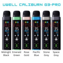 Best Vape Kits Uwell Caliburn G3 Pro Device CALIBURN G3 Pod System Refillable 2ml Pod Caliburn G3 0.4 Ohm Coil Caliburn G3 0.9 Ohm Coil USB-C Cable Buy Best Online Vape Shop In Dubai Aevapeclub.net