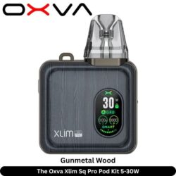 The Oxva Xlim Sq Pro Pod Kit 5-30W Gunmetal Wood