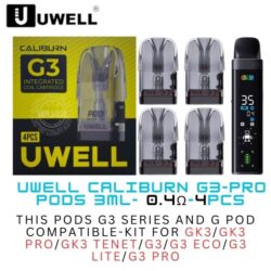 Uwell Caliburn G3 Replacement Pod Compatible For Caliburn G3 Pro Pod Kit, Caliburn GK3 Kit, Caliburn GK3 Tenet Kit, Caliburn G3 ECO/Lite/Pro Kit/ G3 PRO Kit Buy Best Online Vape Shop In Dubai Aevapeclub.net