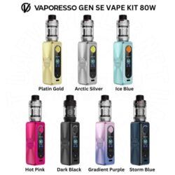 Vaporesso GEN SE Mod Kit With Vaporesso GEN SE Kit Vaporesso 3ml iTank T GTi 0.2Ω Mesh Coil GTi 0.4Ω Mesh Coil And Extra Glass Tube 6ml 2*O-ring*Type-C Cable Buy Best Online Vape Shop In Dubai Aevapeclub.net