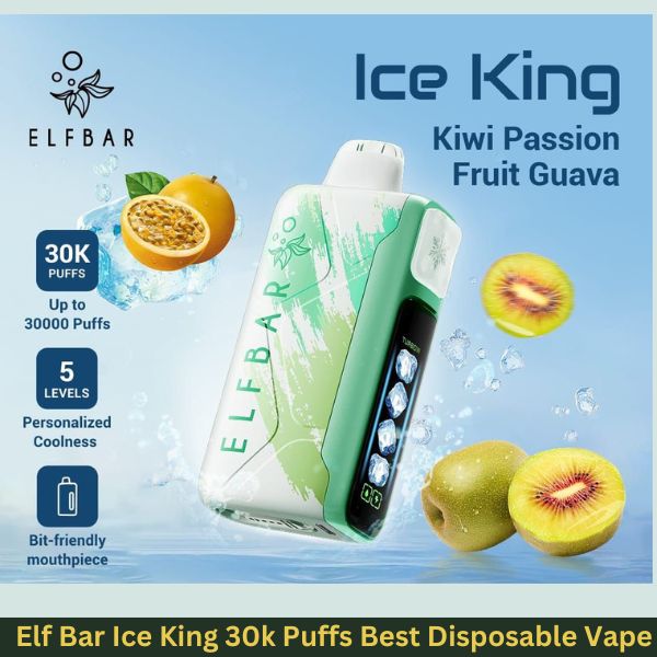 Elf Bar Kiwi Passion Fruit Guava 30k Puffs Ice King Disposable Vape