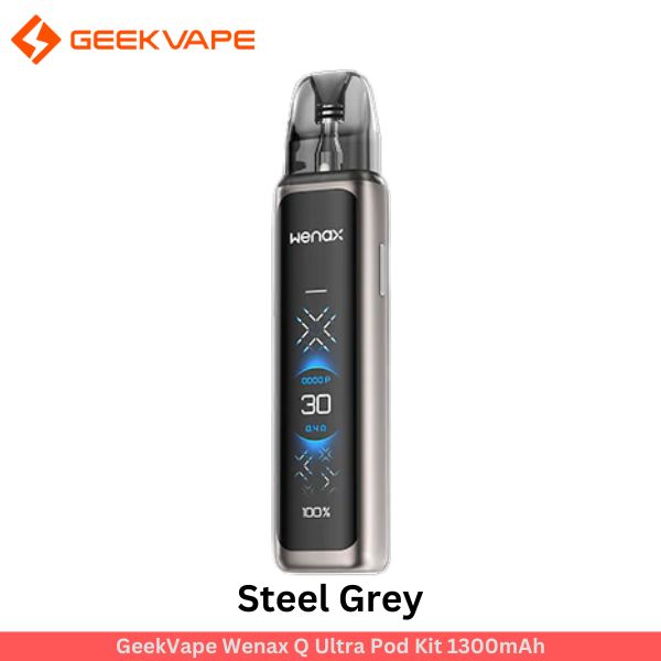 GeekVape Wenax Q Ultra Pod Kit 1300mAh Steel Grey Buy Best Online Vape shop In Dubai Aevapeclub.net 