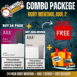 Juul 2 Ruby Menthol 24 Pack + Juul 2 Device Combo Offer