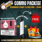 24 Pack Strawberry Slushy + Myle V5 Device Jet Black