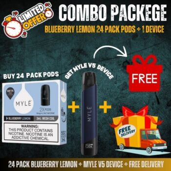 24 Pack Blueberry Lemon + Myle V5 Device Elite White