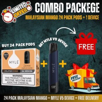 24 Pack Malaysian Mango + Myle V5 Device Elite White