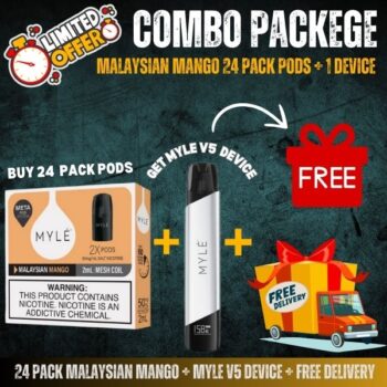24 Pack Malaysian Mango + Myle V5 Device Elite White