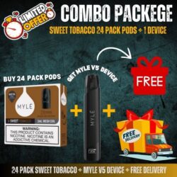 24 Pack Sweet Tobacco + Myle v5 Device
