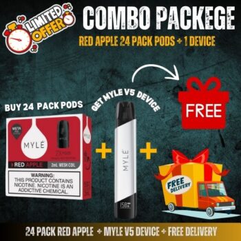 24 Pack Red Apple + Myle V5 Device + Free Delivery