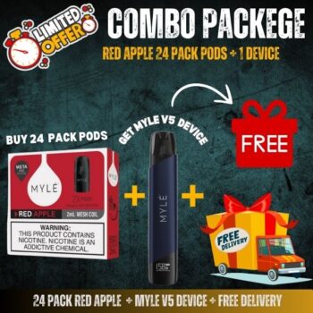 24 Pack Red Apple + Myle V5 Device + Free Delivery