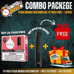 24 Pack Peach Mango Watermelon + Myle V5 Device