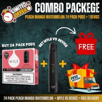 24 Pack Peach Mango Watermelon + Myle V5 Device