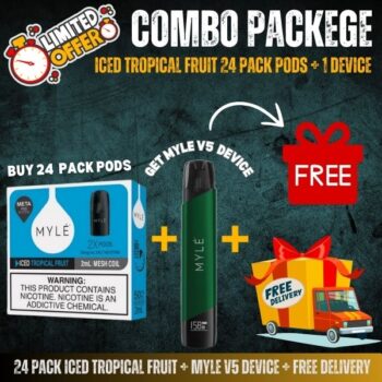 24 Pack Iced Tropical Fruit + Myle V5 Device + Free Delivery