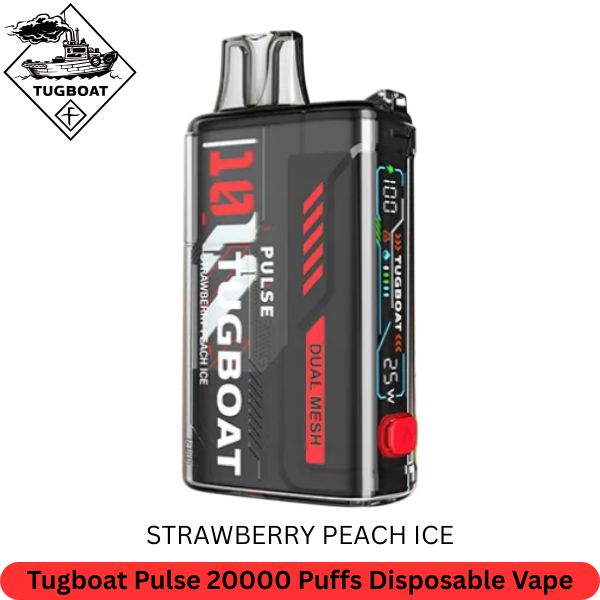 Tugboat Pulse Strawberry Peach Ice 20000 Puffs Disposable Vape