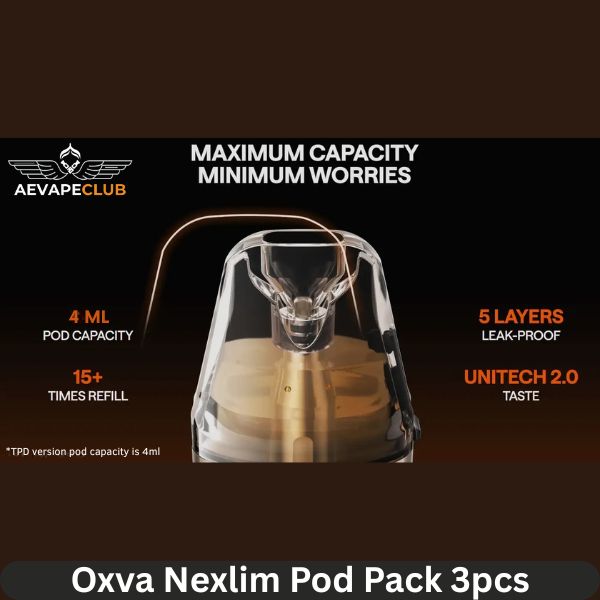 Oxva Nexlim Pod 4Ml Pack 3pcs Buy Best Online Vape Shop In Dubai