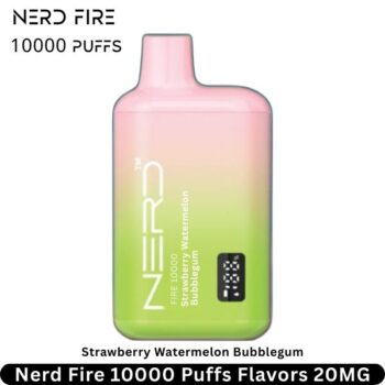 Nerd Fire 10000 Puffs Strawberry Watermelon Bubblegum Flavors 20MG