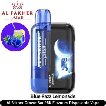 Al Fakher Crown Bar 25K Blue Razz Lemonade Flavours Disposable