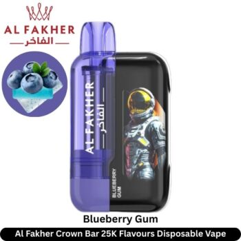 Al Fakher Crown Bar 25K Blueberry Gum Flavours Disposable