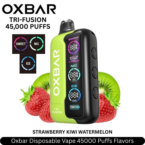 Oxbar Disposable Vape 45000 Puffs Strawberry Kiwi Watermelon Flavors