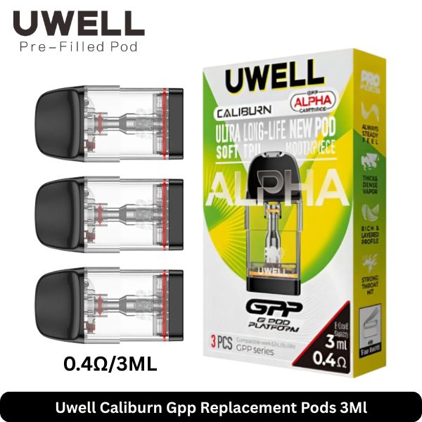 Uwell Caliburn Gpp Replacement Pods 3Ml 0.4Ω 3ML
