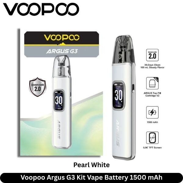 Voopoo Argus G3 Kit Vape Pearl White In Dubai