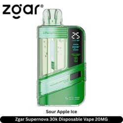 Zgar Supernova 30k Disposable Vape Sour Apple Ice 20MG