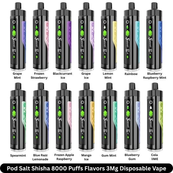 Pod Salt Shisha 8000 Puffs Flavors 3Mg Disposable Vape POD SALT Shisha 8000 Puffs Disposable