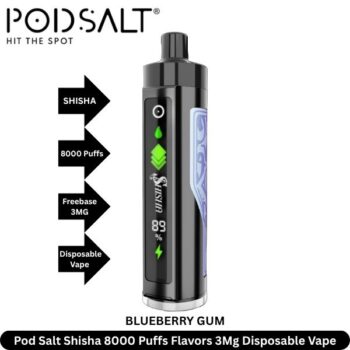 Pod Salt Shisha 8000 Puffs Flavors Blueberry Gum