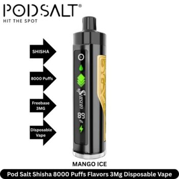 Pod Salt Shisha 8000 Puffs Flavors Mango Ice