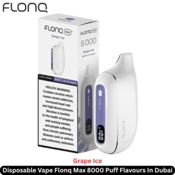 Flonq Max 8000 Puff Flavours Grape Ice In Dubai