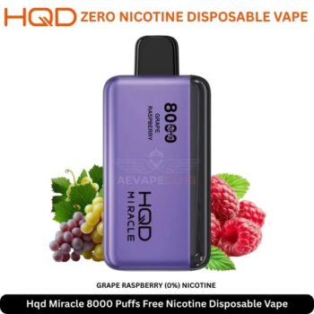 Hqd Miracle 8000 Puffs Vape Grape Raspberry