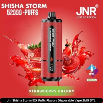 Jnr Shisha Storm 52k Puffs Flavors Strawberry Cherry