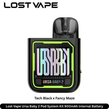 Lost Vape Ursa Baby 2 Pod System Kit Tech Black x Fancy Maze