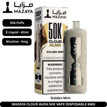 Mazaya Cloud Aura 50k Vape Disposable Golden Mint 6mg