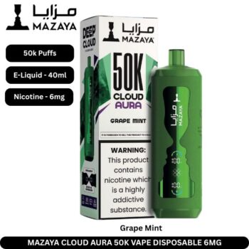 Mazaya Cloud Aura 50k Vape Disposable Grape Mint 6mg