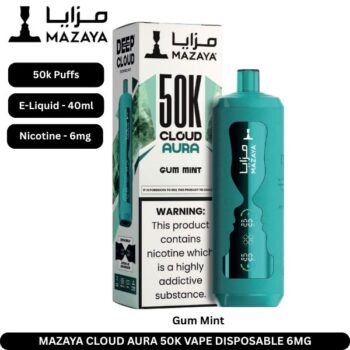 Mazaya Cloud Aura 50k Vape Disposable Gum Mint 6mg