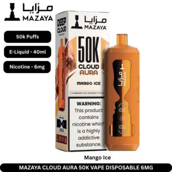 Mazaya Cloud Aura 50k Vape Disposable Mango Ice 6mg