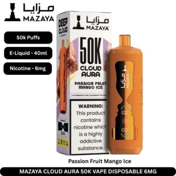 Mazaya Cloud Aura 50k Vape Disposable Passion Fruit Mango Ice 6mg
